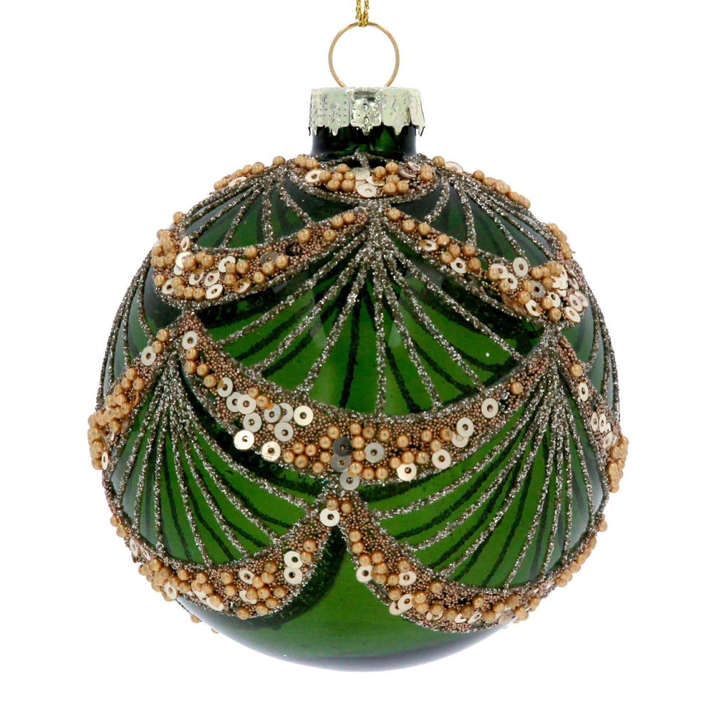 Green & Gold Swag Bauble