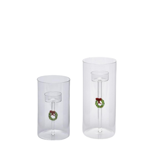 Glass Wreath Votive Holders  2 Sizes