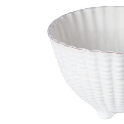 White Stoneware Shell Bowl