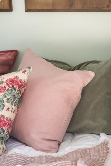 Peony Pink Linen Cushion 2 Sizes