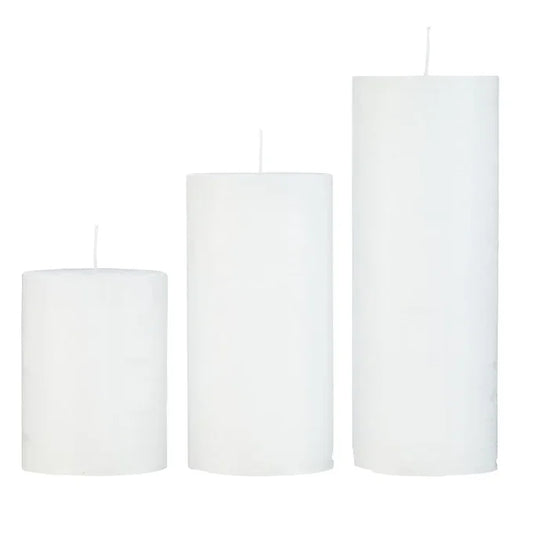 Rustic White Pillar Candles