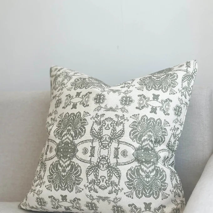 Khaki Floral Cushion Cover