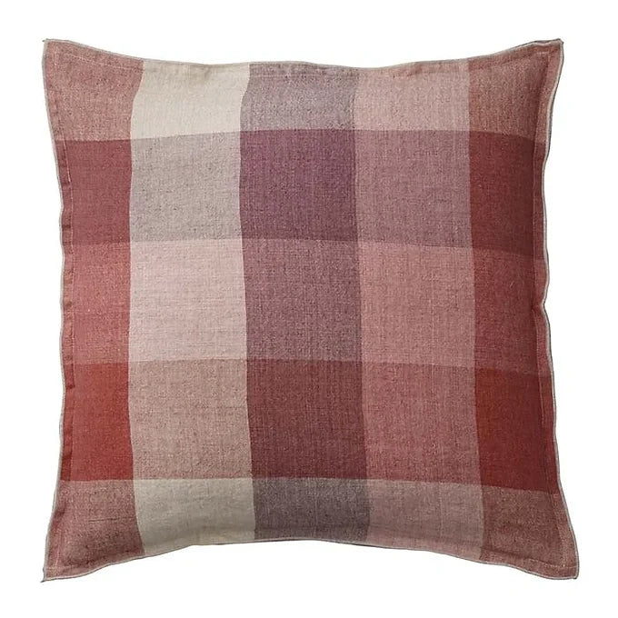 Pink Linen Check Cushion