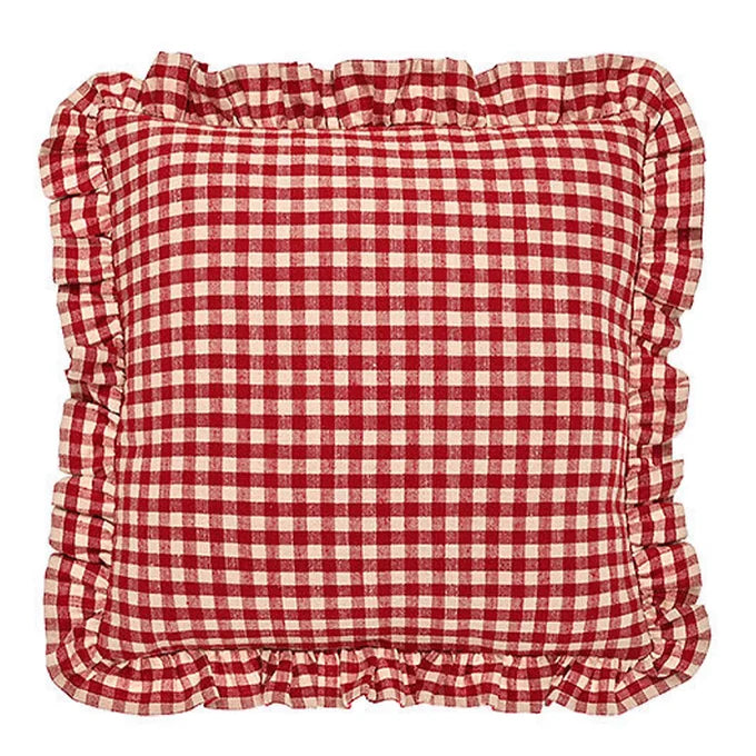 Red Gingham Cushion Square