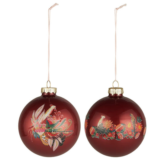 Parrot Christmas Baubles Pair