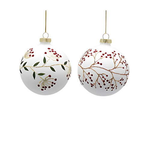 White Sprig Bauble  2 Designs