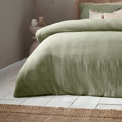 Green Muslin Duvet Set