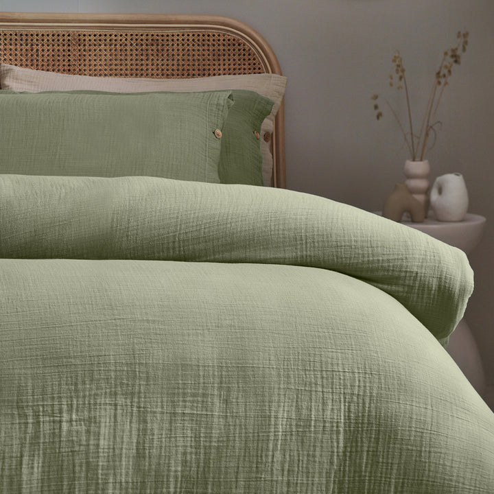 Green Muslin Duvet Set