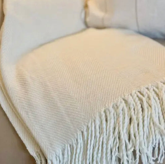 Cream Throw Blanket