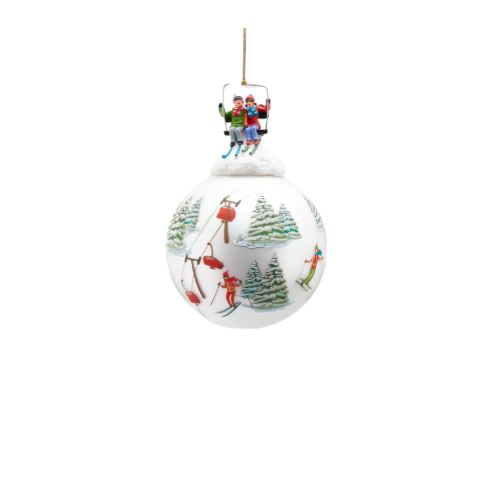 Ski Fun Glass Bauble 3 Designs