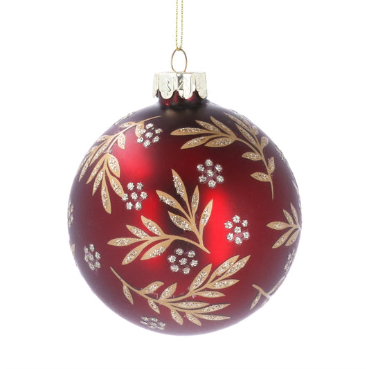 Red & Gold Sprig Bauble