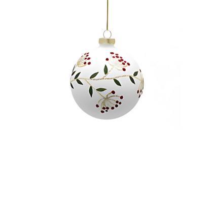 White Sprig Bauble  2 Designs