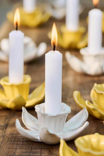 Stoneware Daffodil Candle Holder