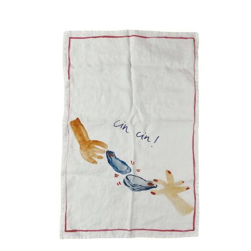 CIN CIN Linen Oyster Tea Towel