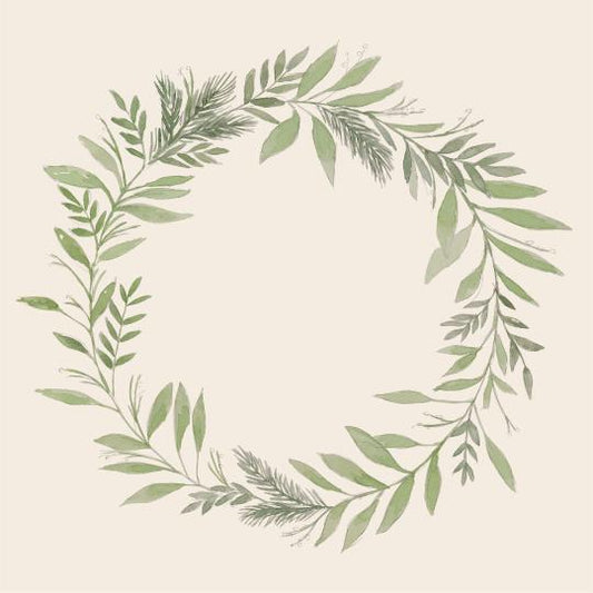 Green Wreath Paper Napkins