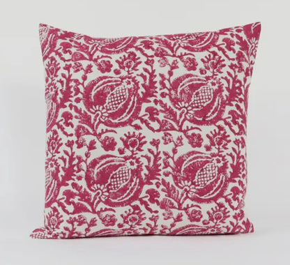 Fuchsia Pomegranate Handblocked Cushion 2 Sizes