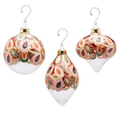 Hand Painted Glass Bauble 3 Sizes