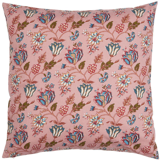Coral Pink Floral Cushion