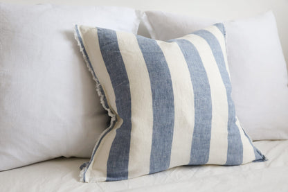 Denim Stripe Linen Cushion  2 Designs