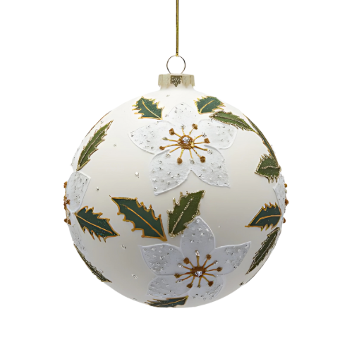 Holly Flower Bauble 2 Sizes