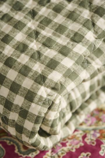 Green Gingham Cushion