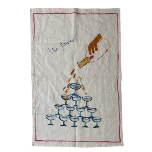 The Tower Champagne Linen Tea Towel