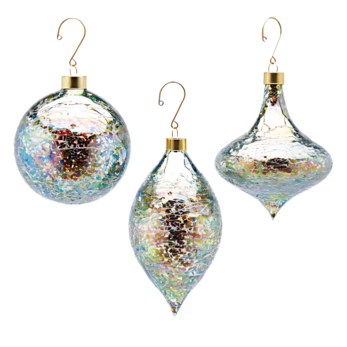 Rainbow Iridescent Glass Bauble 3 Designs