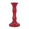 Red Pressed Glass Candlestick