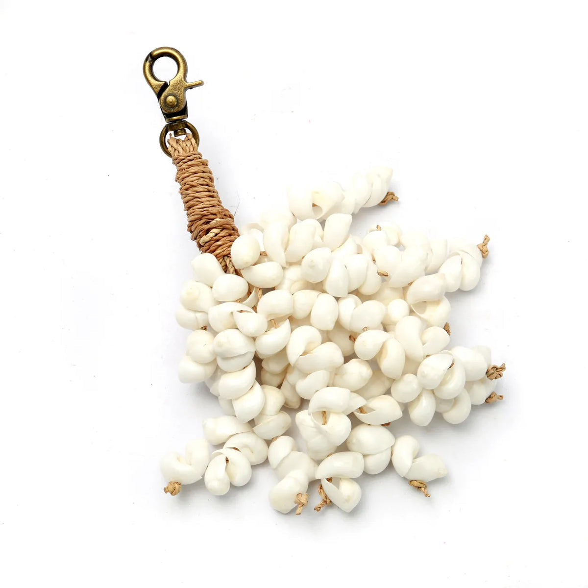 Natural Cowrie Shell Tassel Keyring