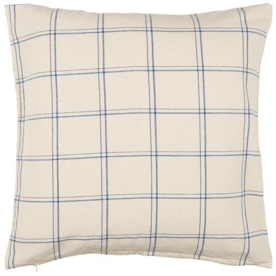 Indigo & Cream Check Cushion