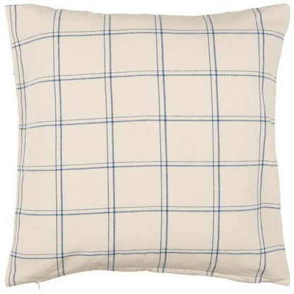 Indigo & Cream Check Cushion