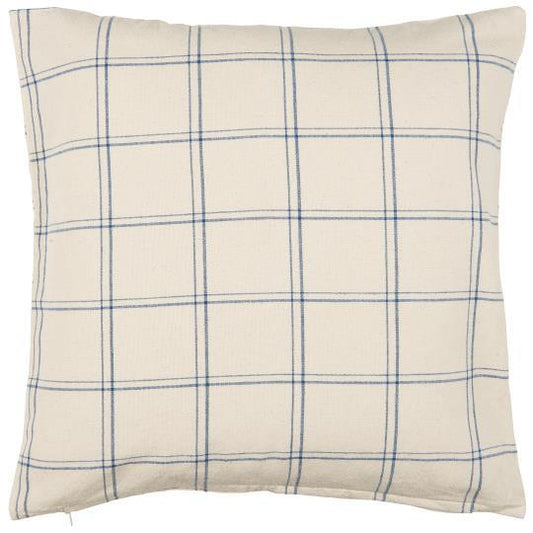 Indigo & Cream Check Cushion