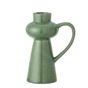 Green Stoneware Candle Holder   3 Sizes