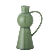 Green Stoneware Candle Holder   3 Sizes