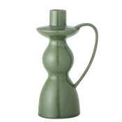 Green Stoneware Candle Holder   3 Sizes