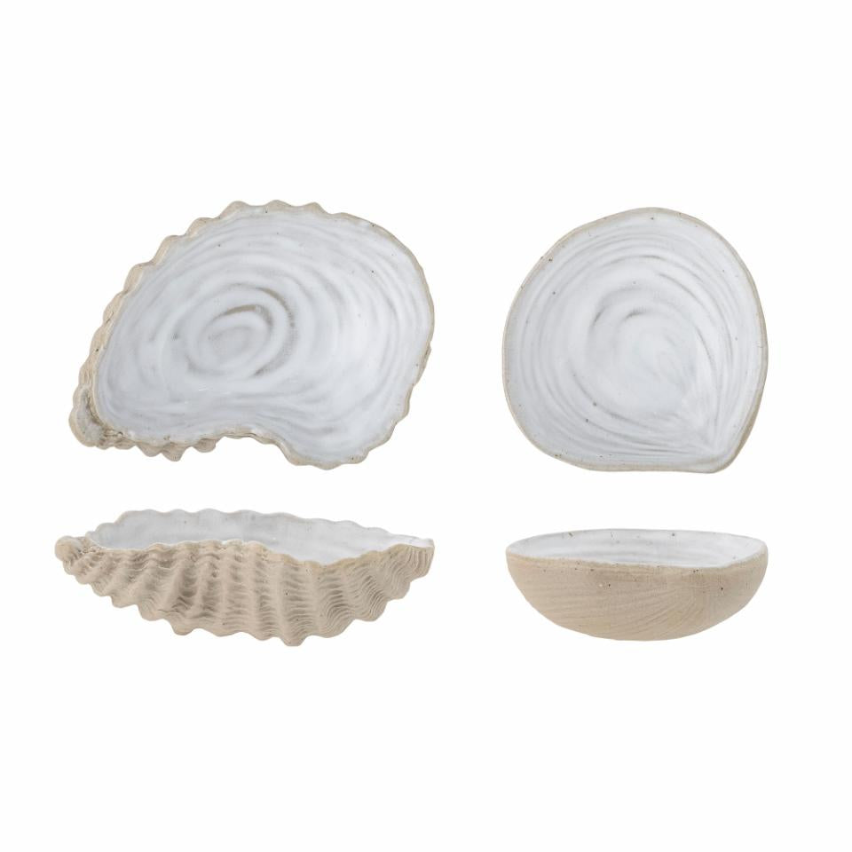 Stoneware Shell Bowls  Set of 2