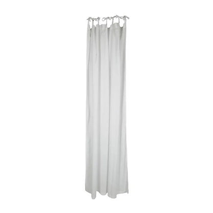 Cotton Tie Top Curtain Panel White